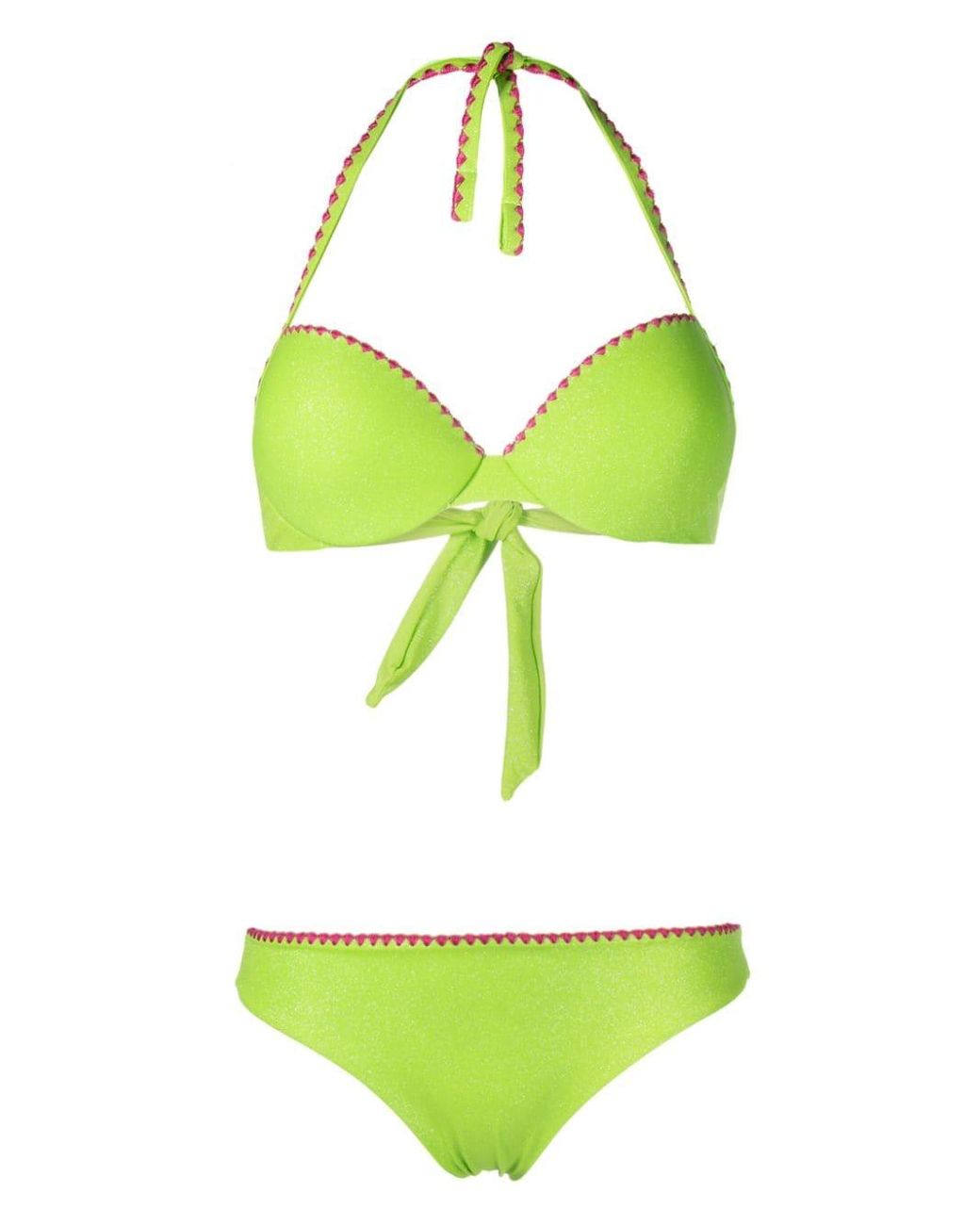 Twin Set Push-up Glitter Bikini Set in Green | Lyst