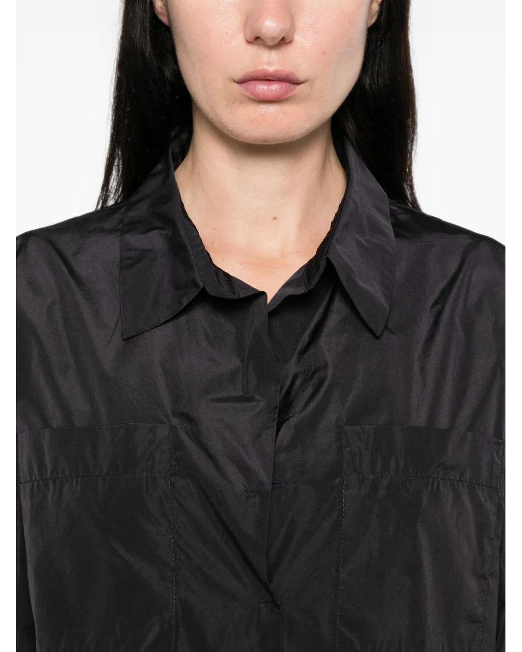 Susanne Bommer Black Patch-Pocket Long-Sleeve Shirt