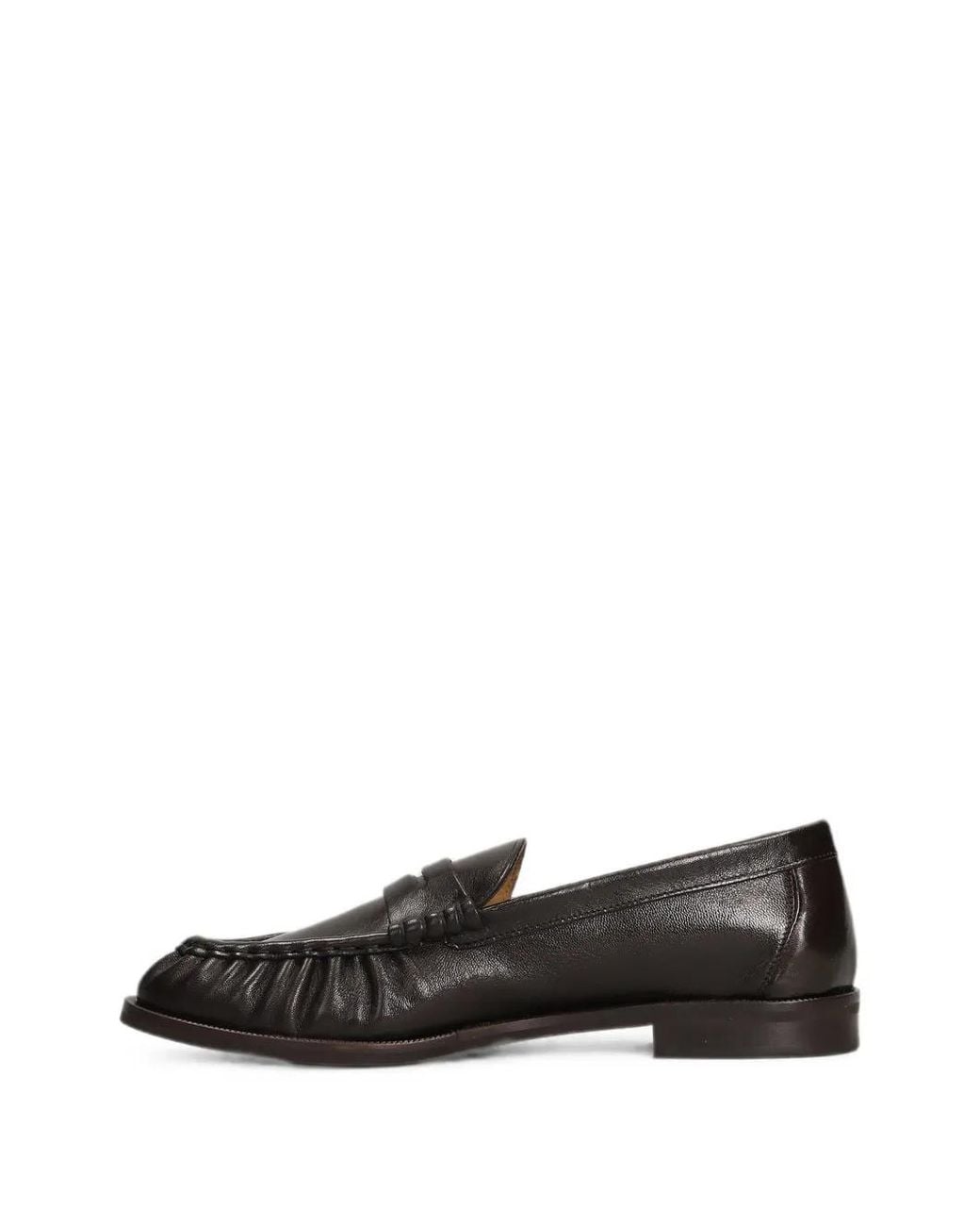 Julie Dee Black Gathered Leather Loafers