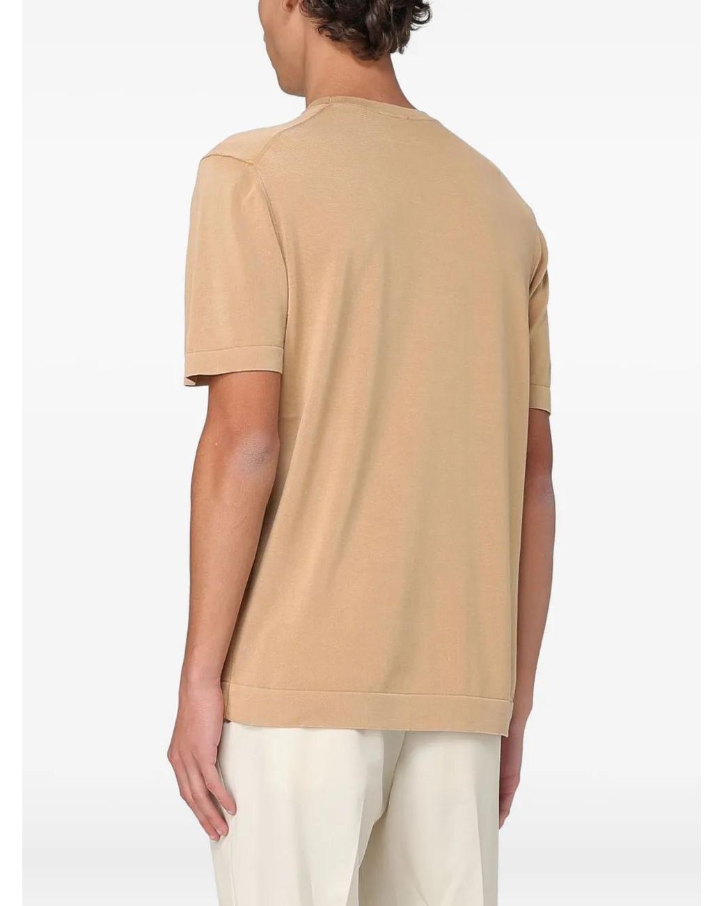 Drumohr Natural Short-Sleeve Frosted T-Shirt for men