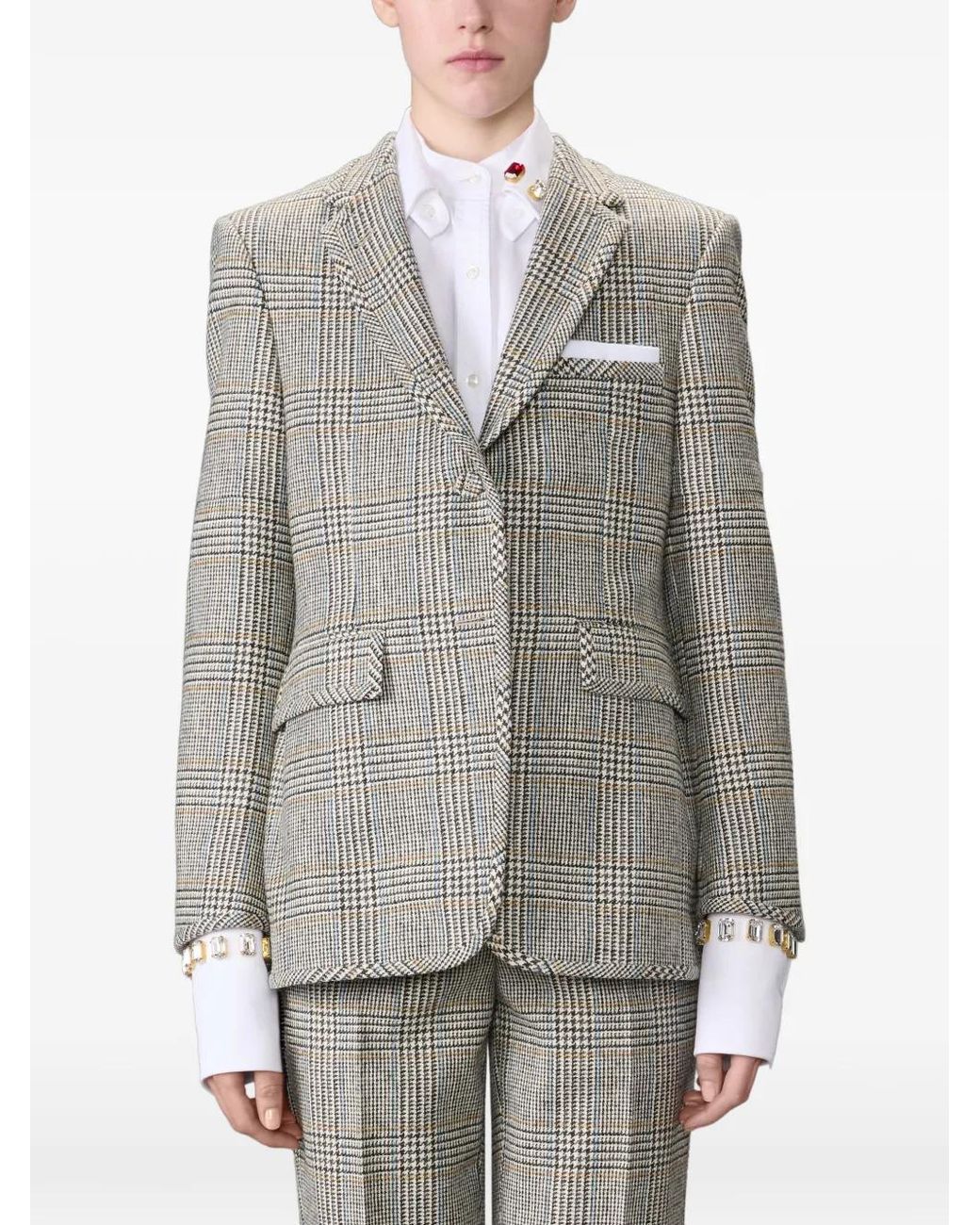 Thom Browne Gray Hunting Tweed Armband Blazer