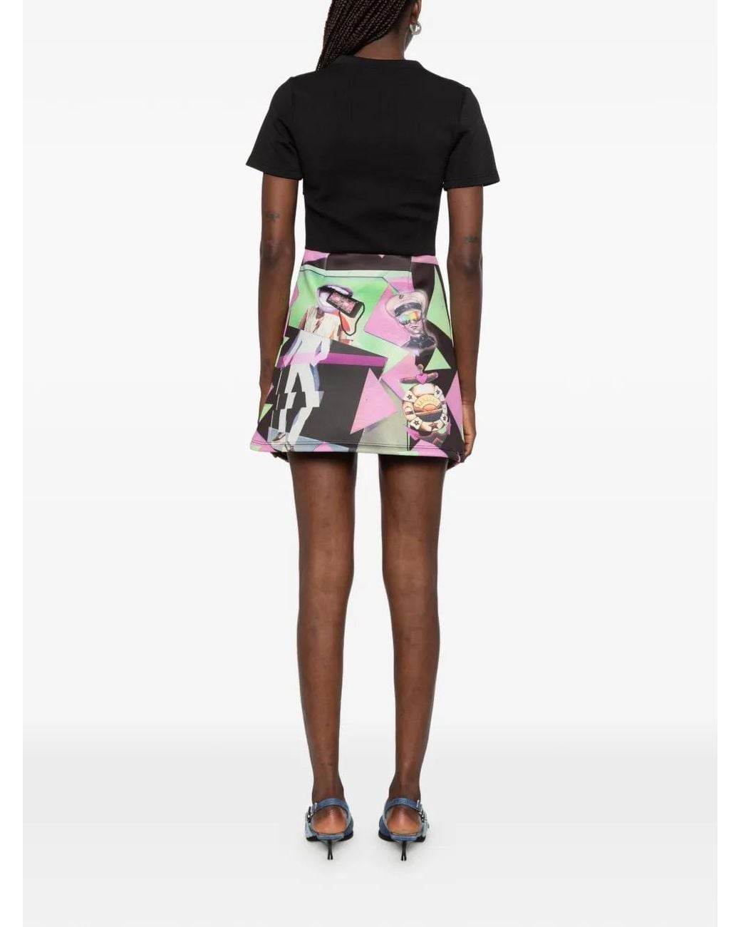 The Artistylist Black Graphic-Print Short-Sleeve Dress