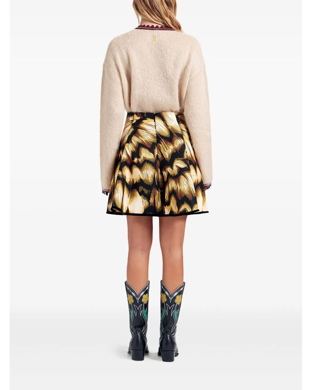 LaDoubleJ Metallic All-Over Print Mini Skirt