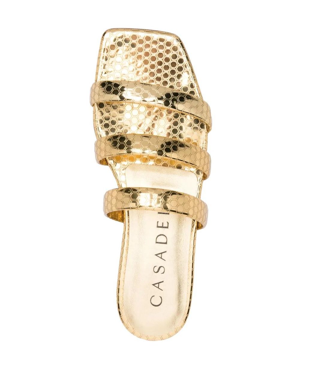 Casadei Metallic Atomium Leather Slides