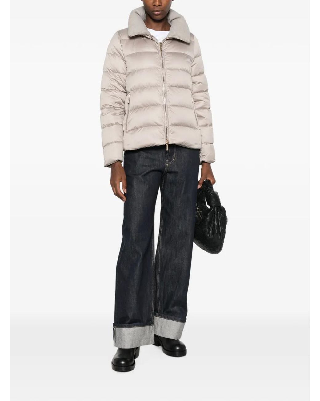 Moorer Natural Veste Matelassée Argentea