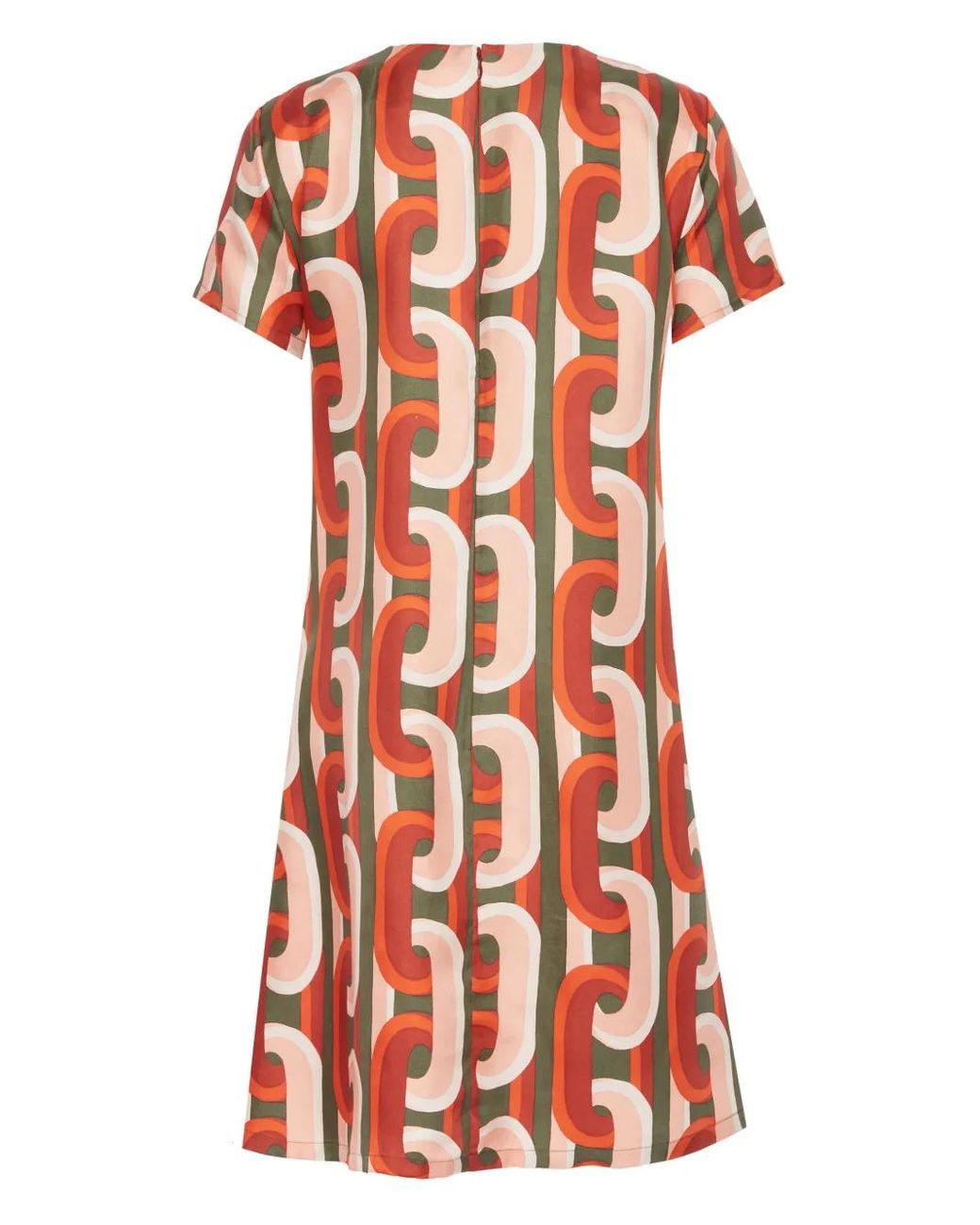 LaDoubleJ Red Swing Chain-Link Print Mini Dress