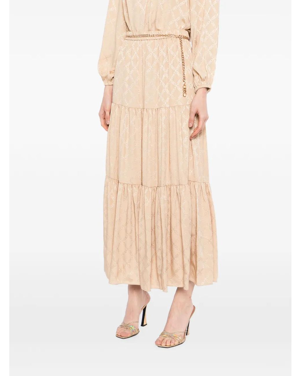 Michael Kors Natural Monogram Maxi Skirt
