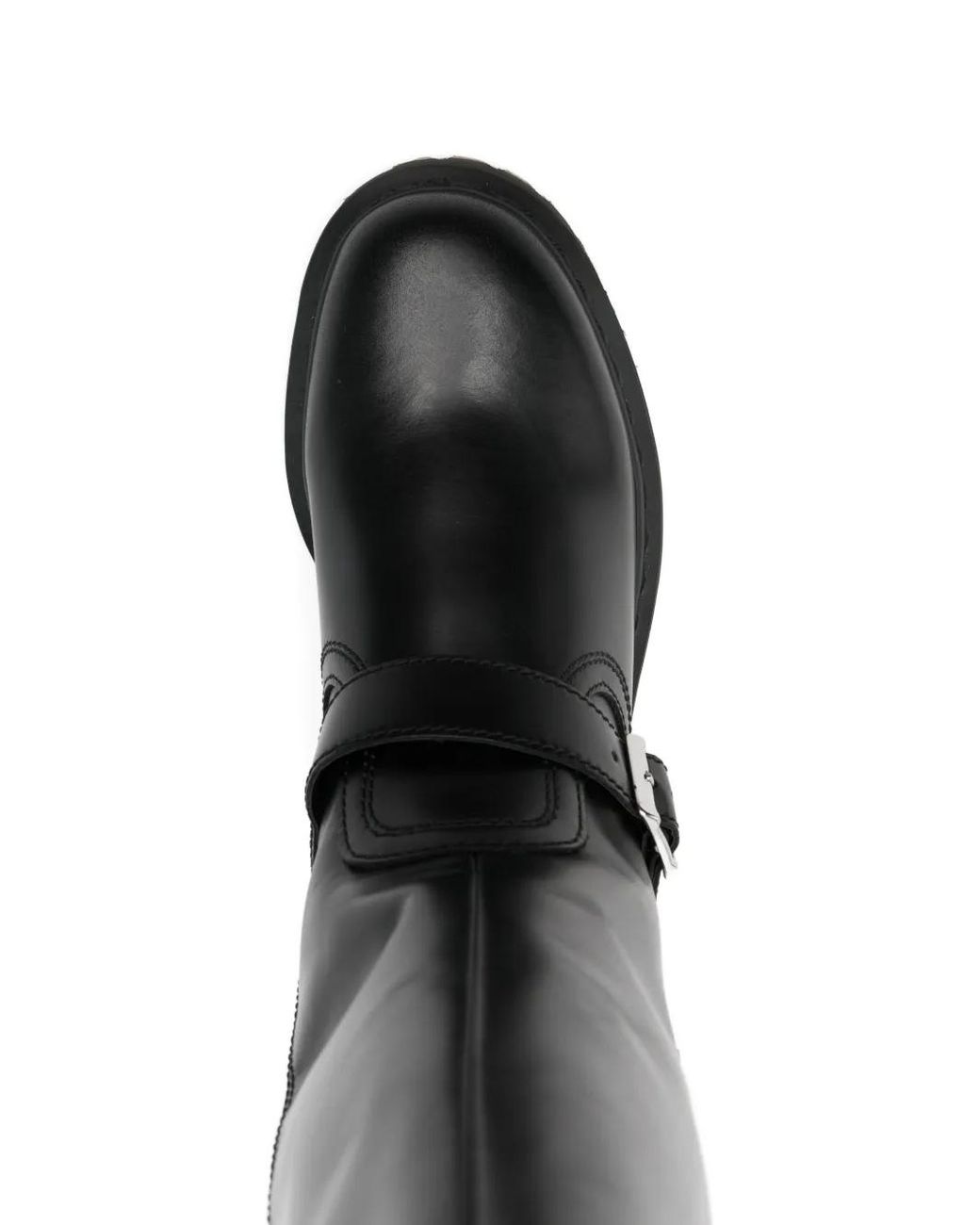 Dr. Martens Black Anistone Round-Toe Buckle Boots