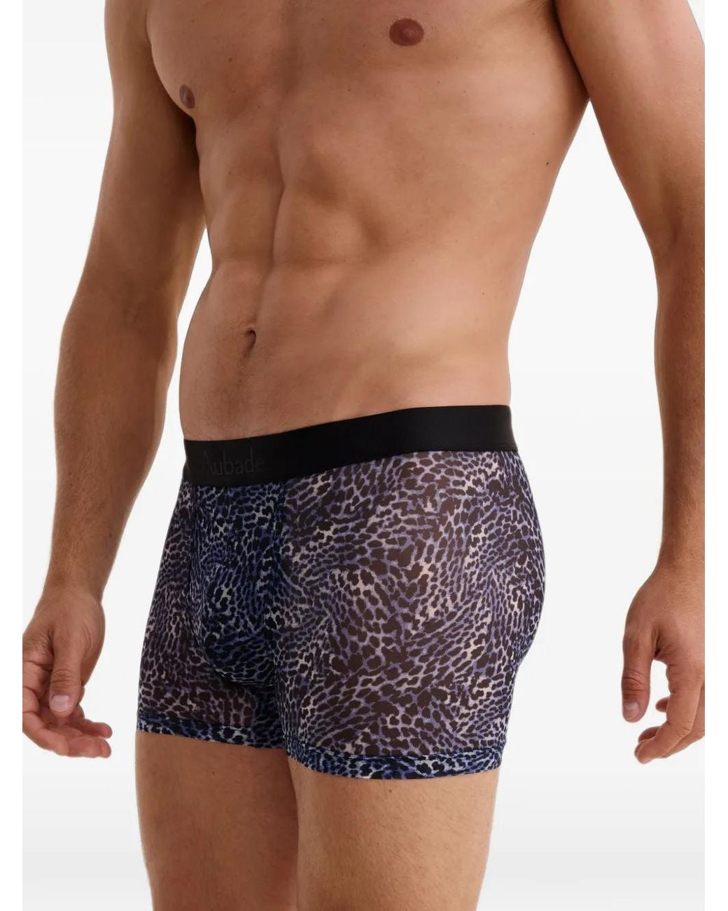 Aubade Blue Leopard-Print Boxers for men