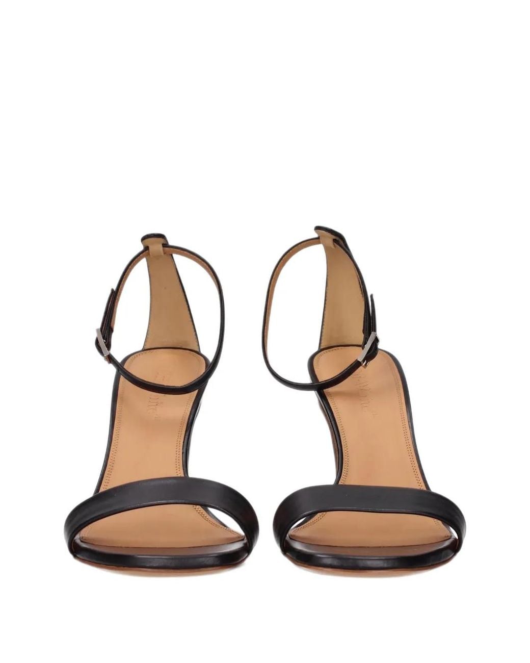 Off-White c/o Virgil Abloh Black Sculptural-Heel Leather Sandals