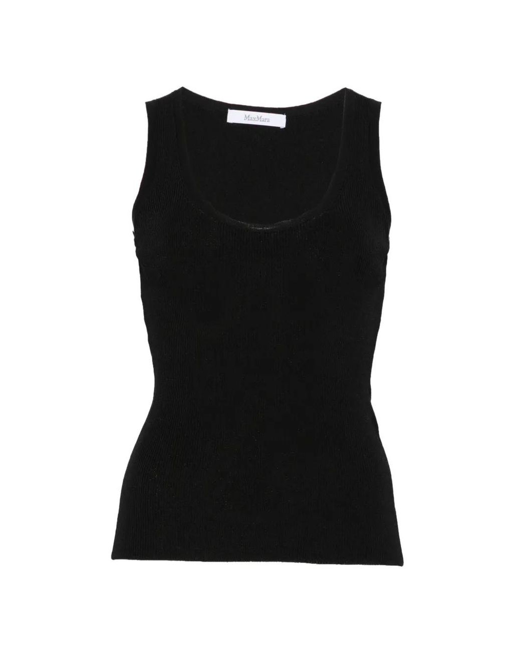 Max Mara Black Ribbed-Knit Top