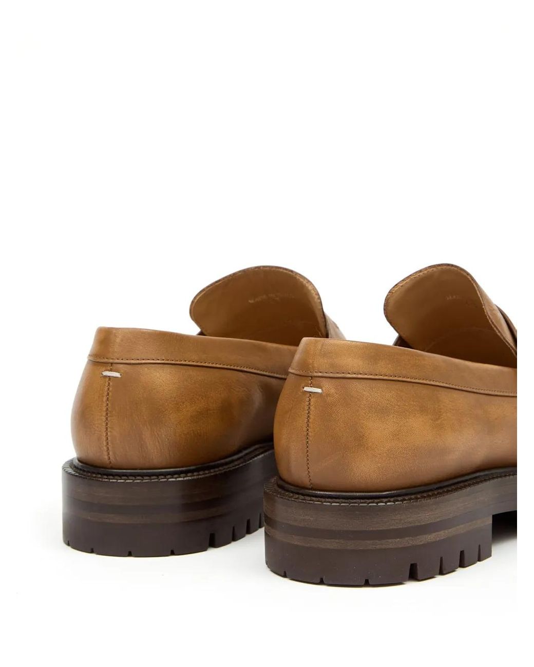 Maison Margiela Brown Tabi Leather Loafers for men