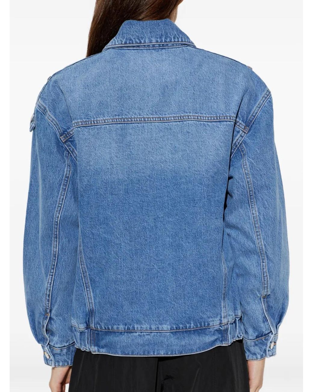 IRO Blue Arcanes Belted-Hem Denim Jacket