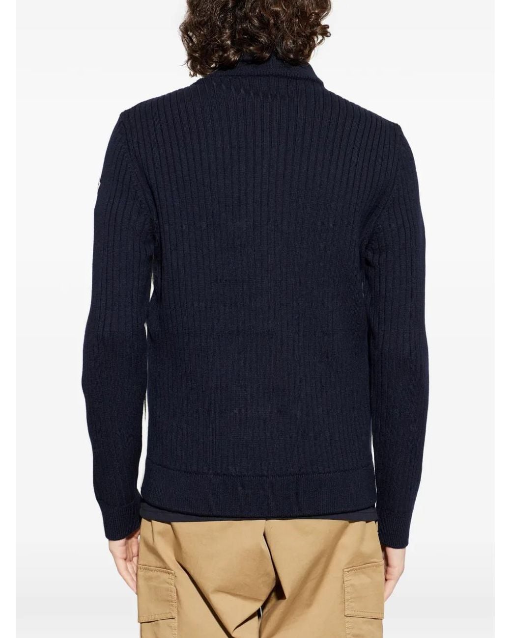 Moncler Blue Padded-Front Jacket for men