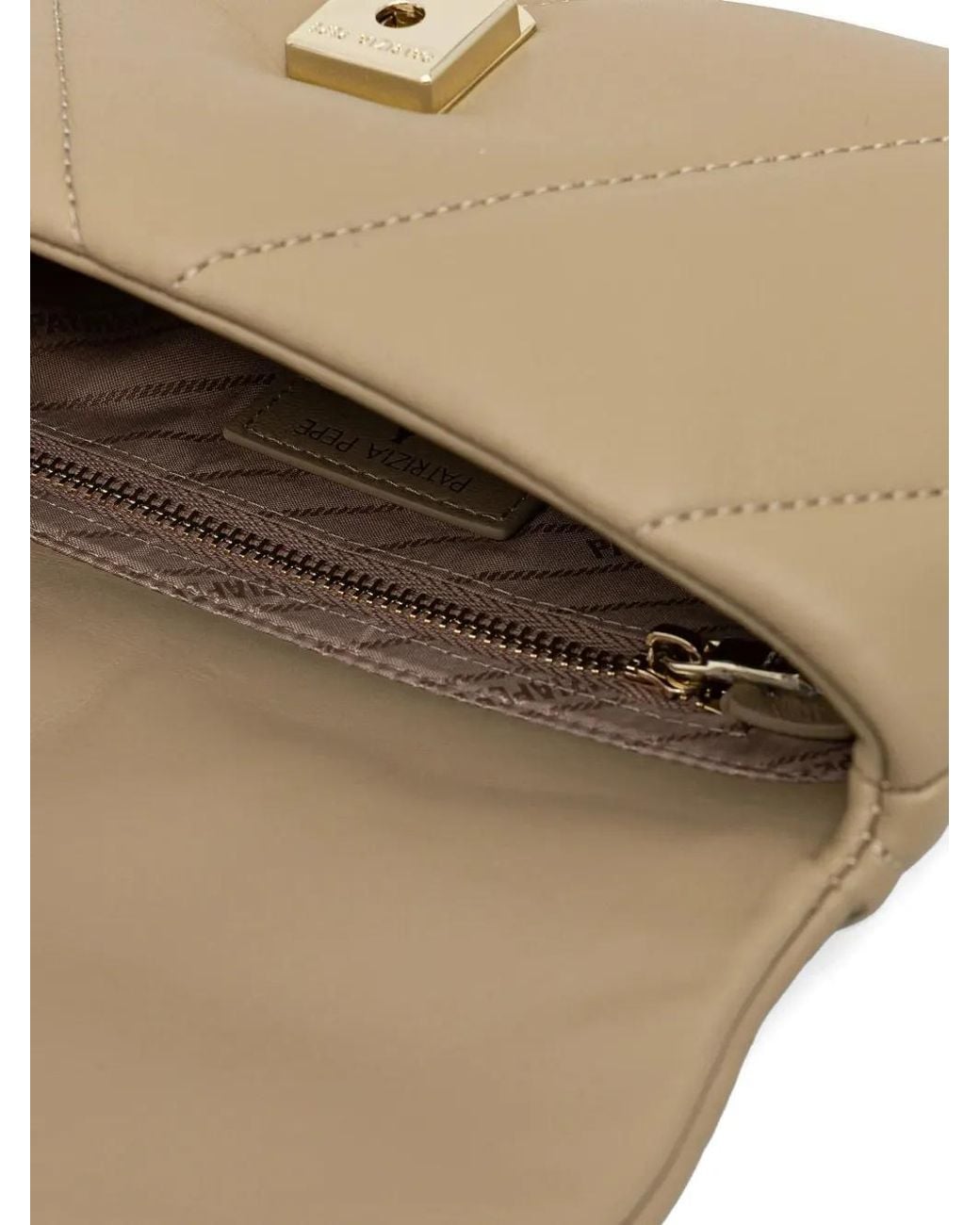 Patrizia Pepe Natural Fly Padded Cross Body Bag