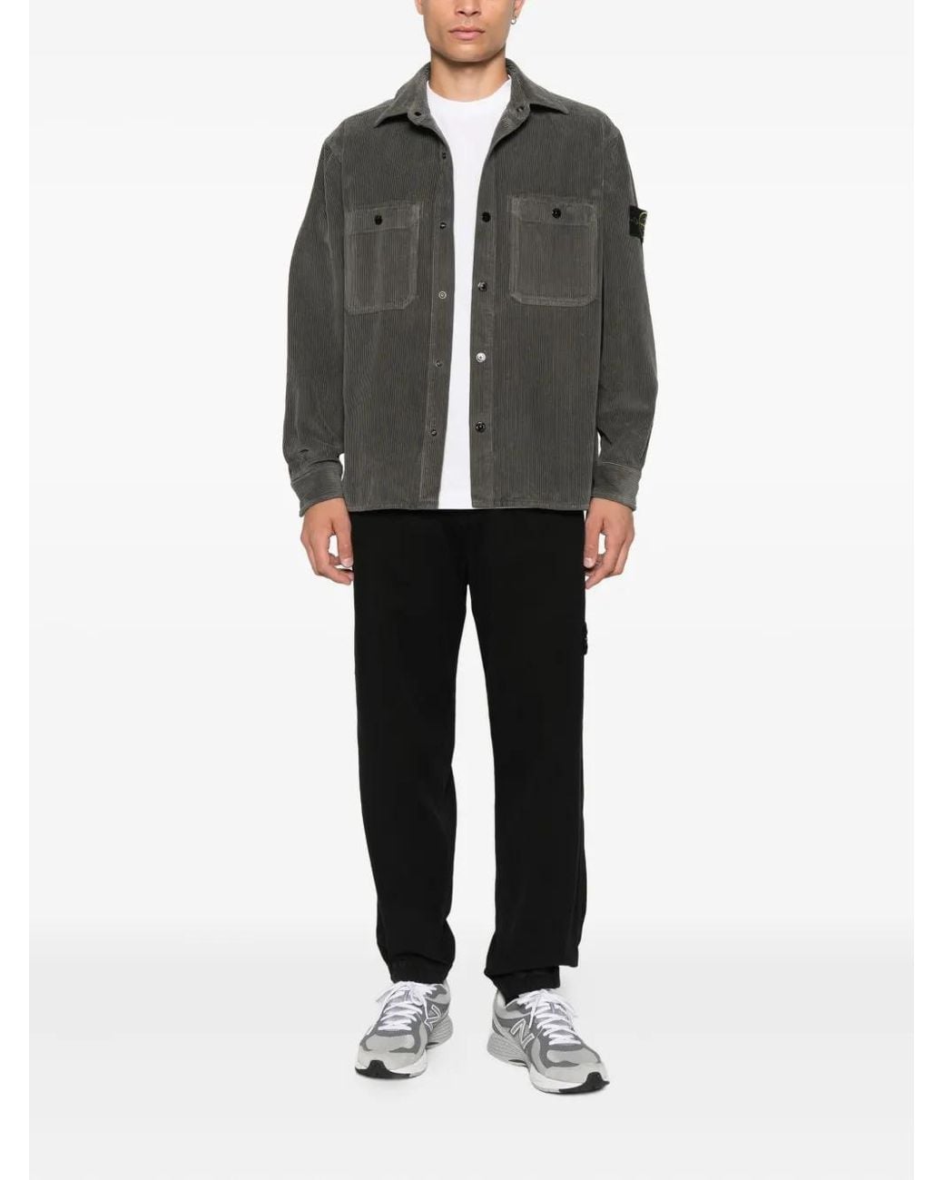 Stone Island Black Logo-Patch Track Pants for men