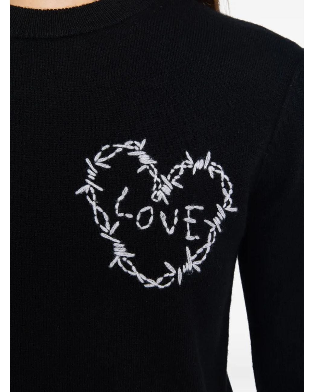Zadig & Voltaire Blue Heart-Detail Sweater