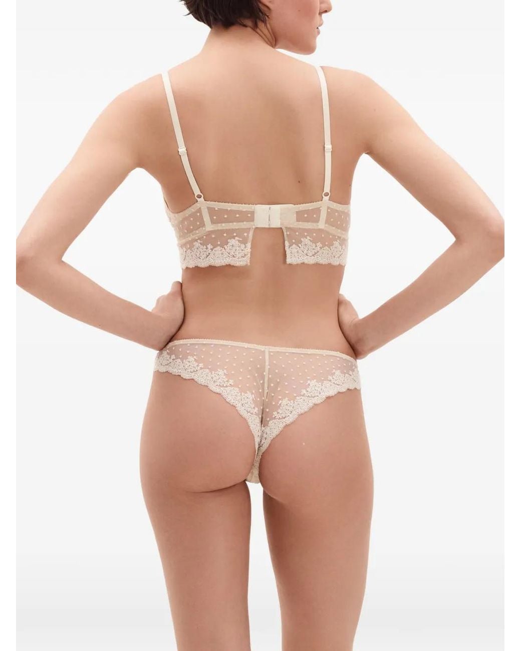 Eres Natural Génoise Lace-Trim Bra