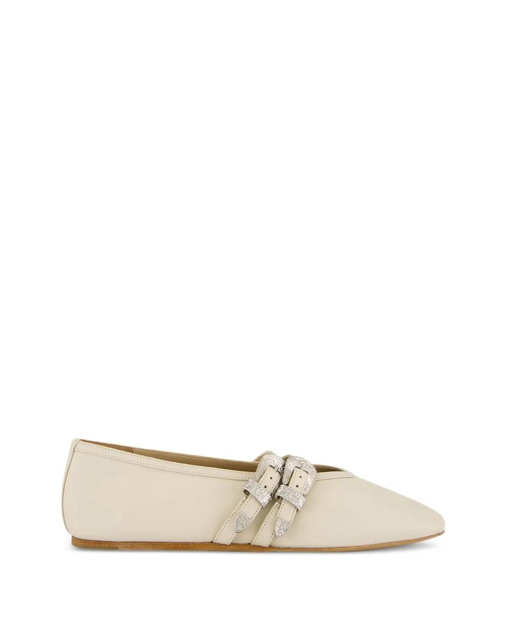 Le Monde Beryl White Ballerines Claudia En Cuir