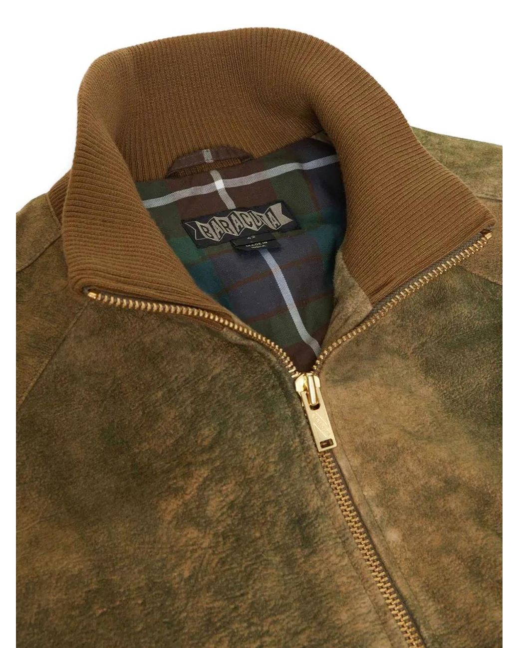 Baracuta Green Zip-Up Suede Jacket for men