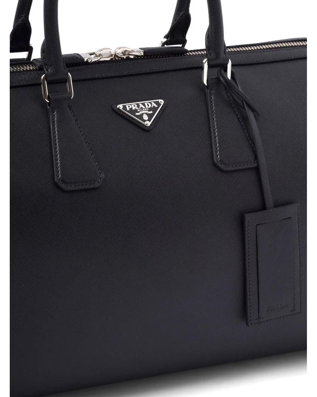 Prada Black Saffiano Leather Travel Bag for men