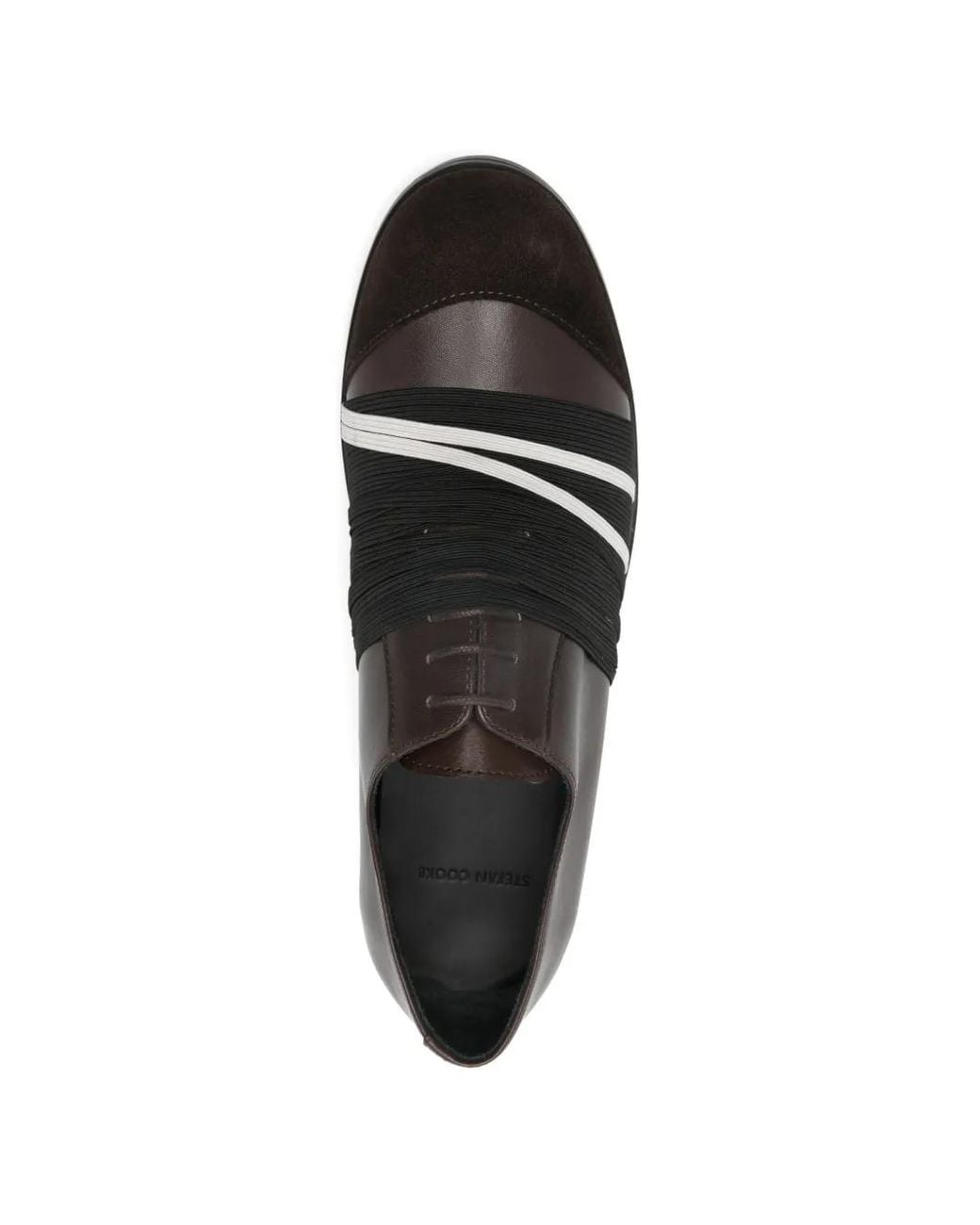 STEFAN COOKE White Elastic-Detail Biker Derby Shoes for men