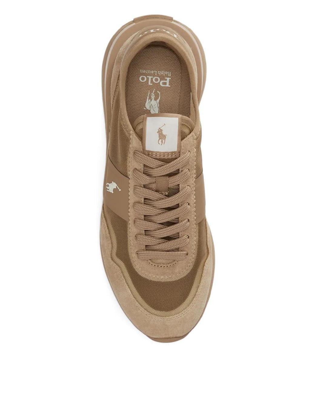 Polo Ralph Lauren Brown Train 89 Mesh Suede Trainers