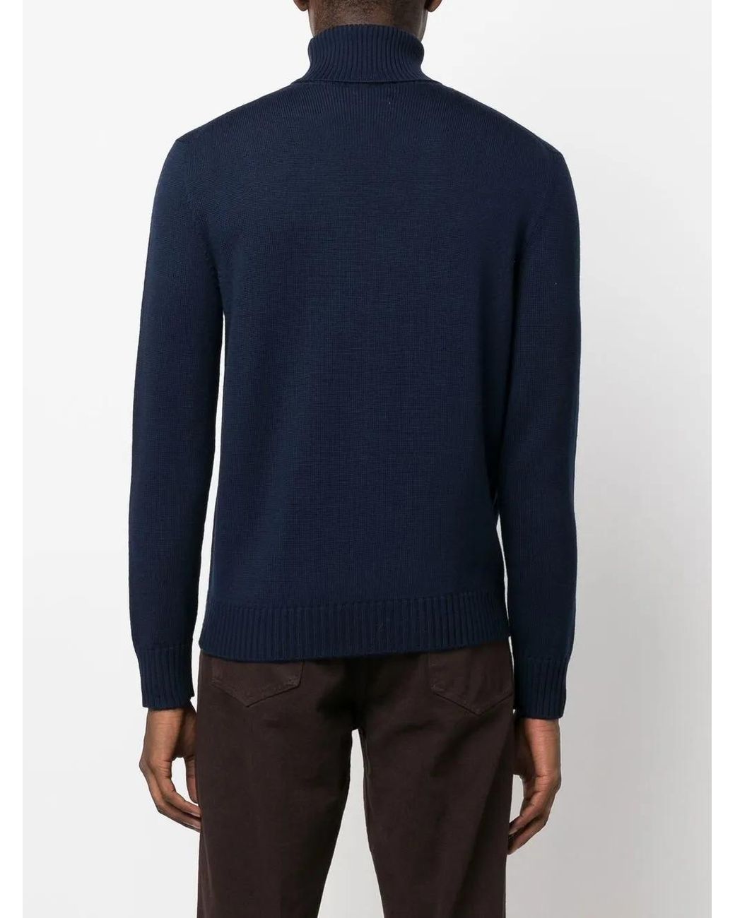 Ballantyne Blue Roll-Neck Wool Jumper for men