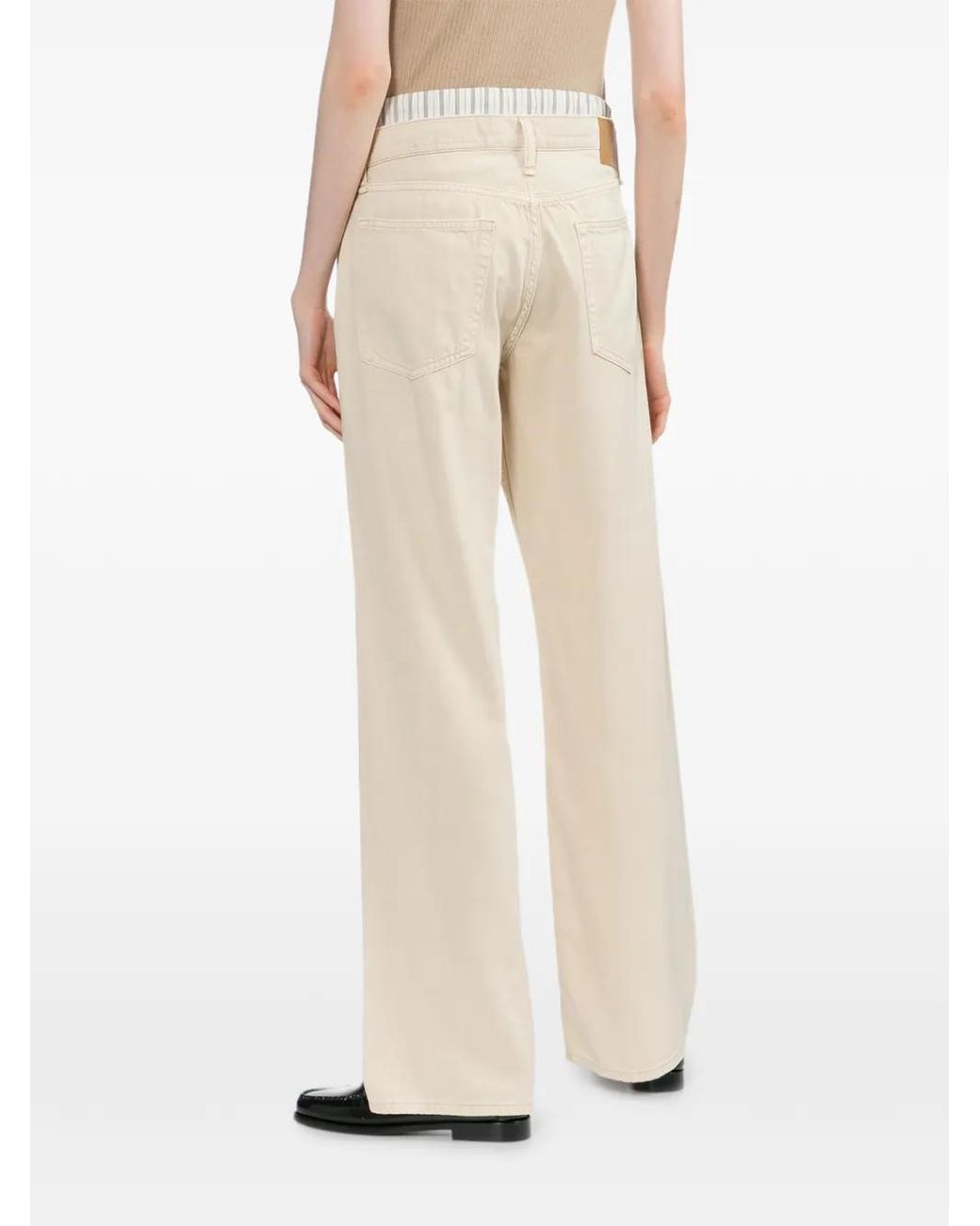 Rag & Bone White Striped-Waist Trousers