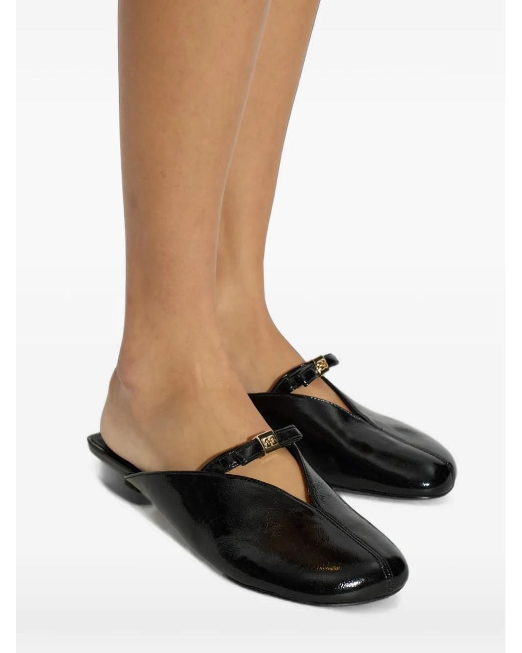 Ganni Black Bow-Detail Mules