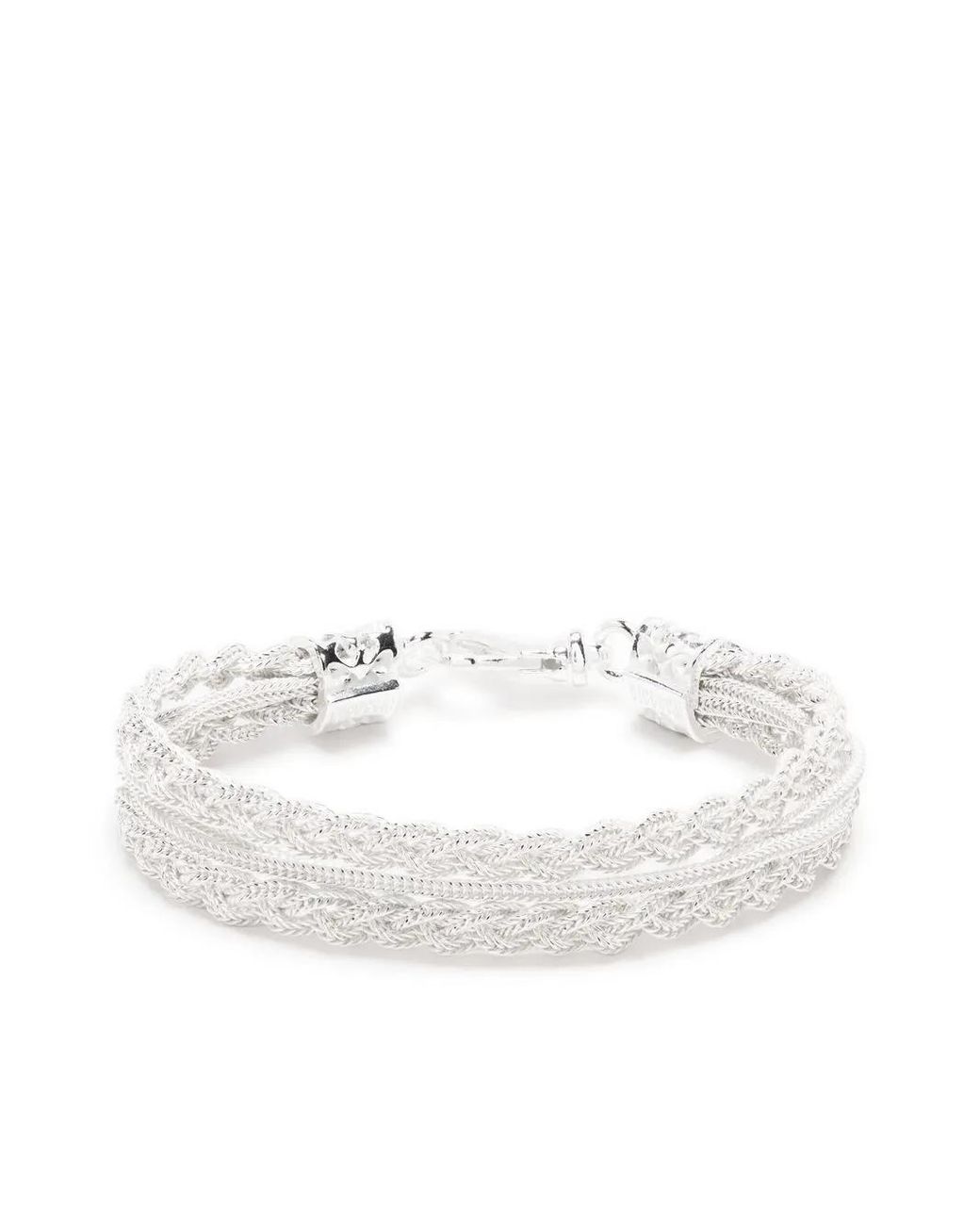 Emanuele Bicocchi White Ice Braided Bracelet for men