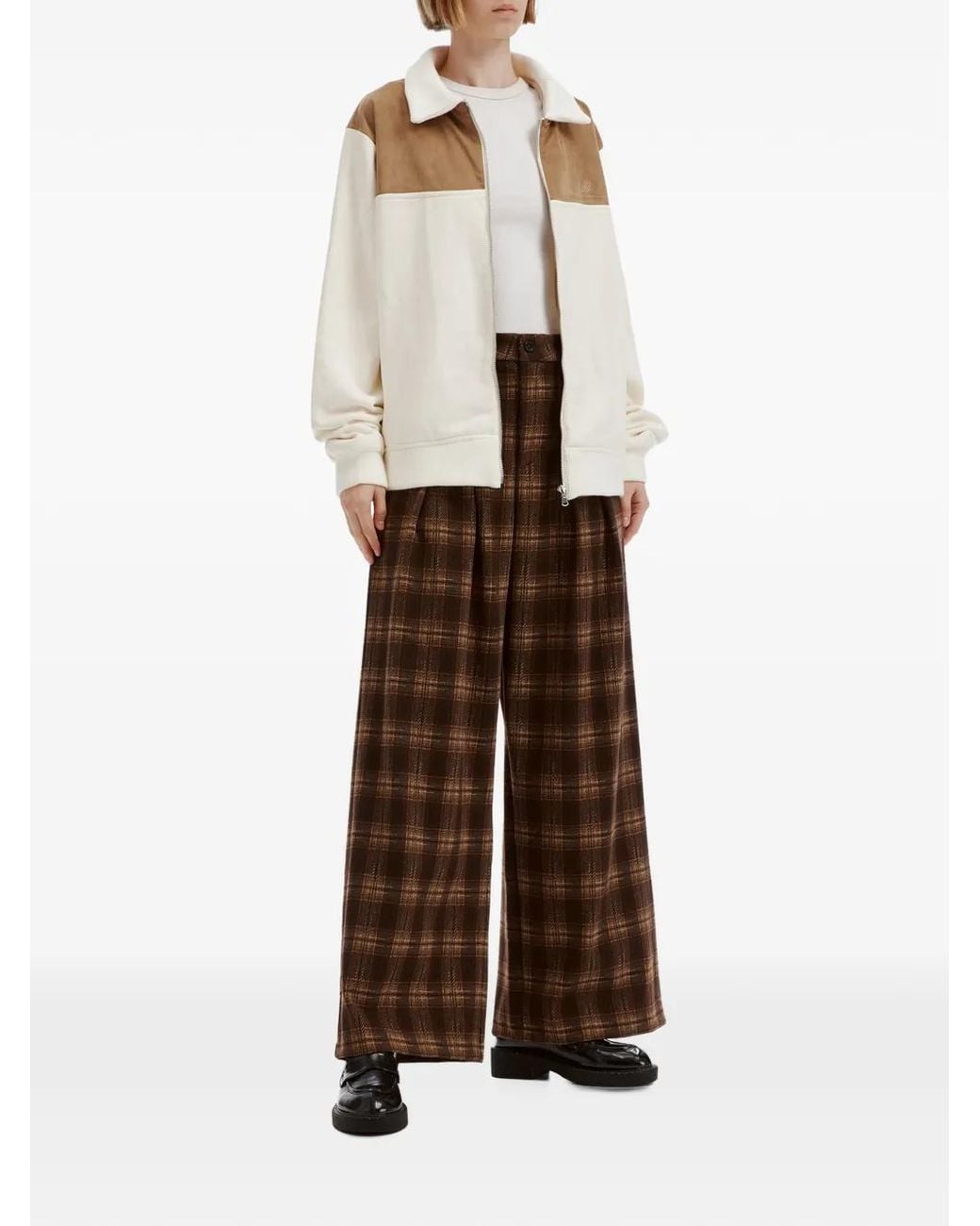 B+ AB White Colour-Block Zip-Up Jacket