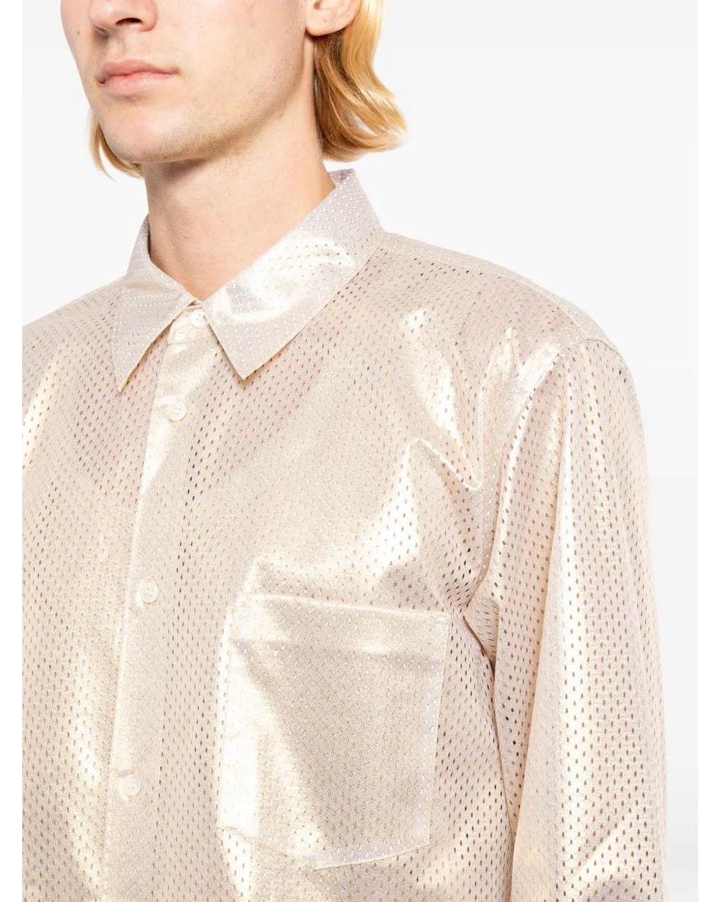 Comme des Garçons Overhemd Met Metallic-Effect in het White voor heren