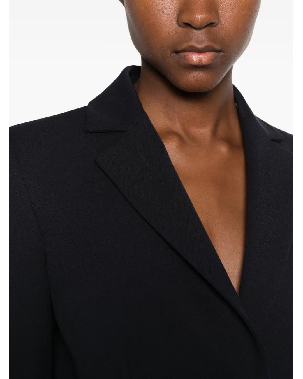 Emme Blue Single-Breasted Notched-Lapels Jacket