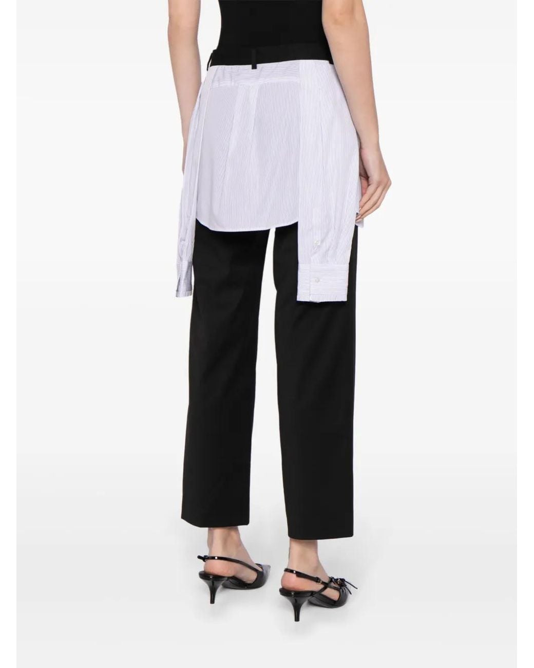 Undercover Black Layered Wool-Blend Trousers