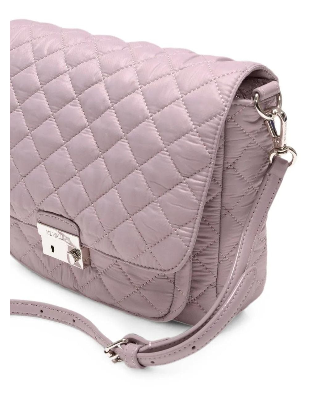 MZ Wallace Pink Medium Crosby Diamond-Quilted Crossbody Bag