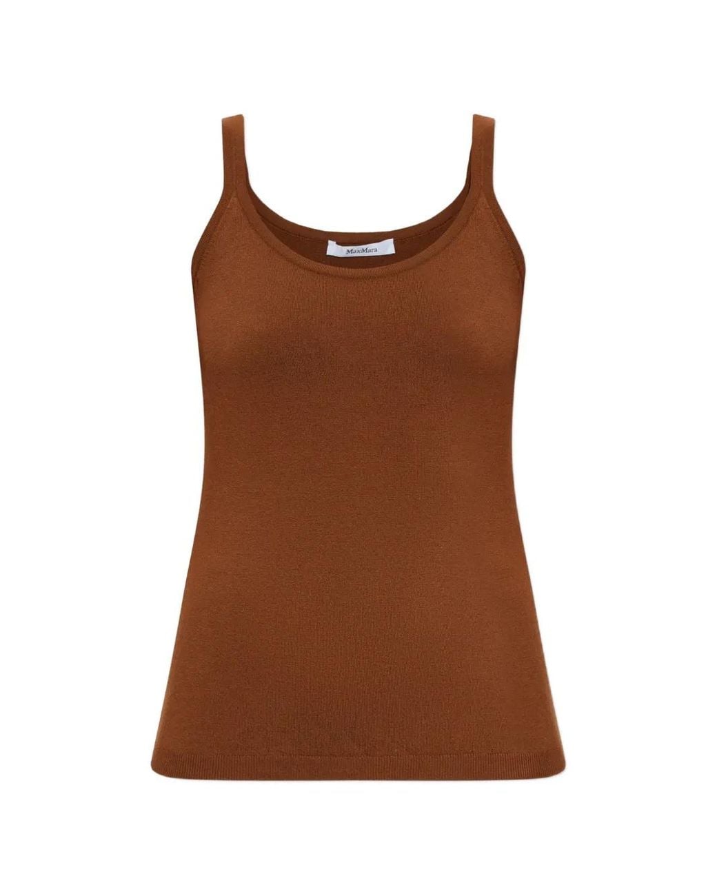 Max Mara Brown Sleeveless Wool Yarn Sweater