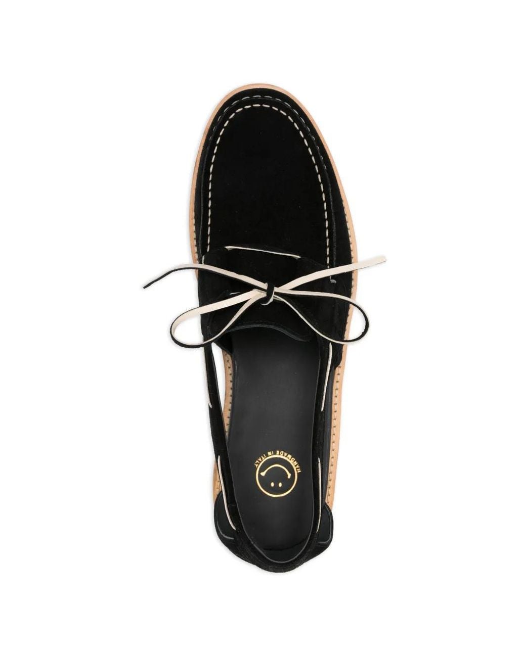 A Kind Of Guise Black Cut-Out Boat Shoes for men