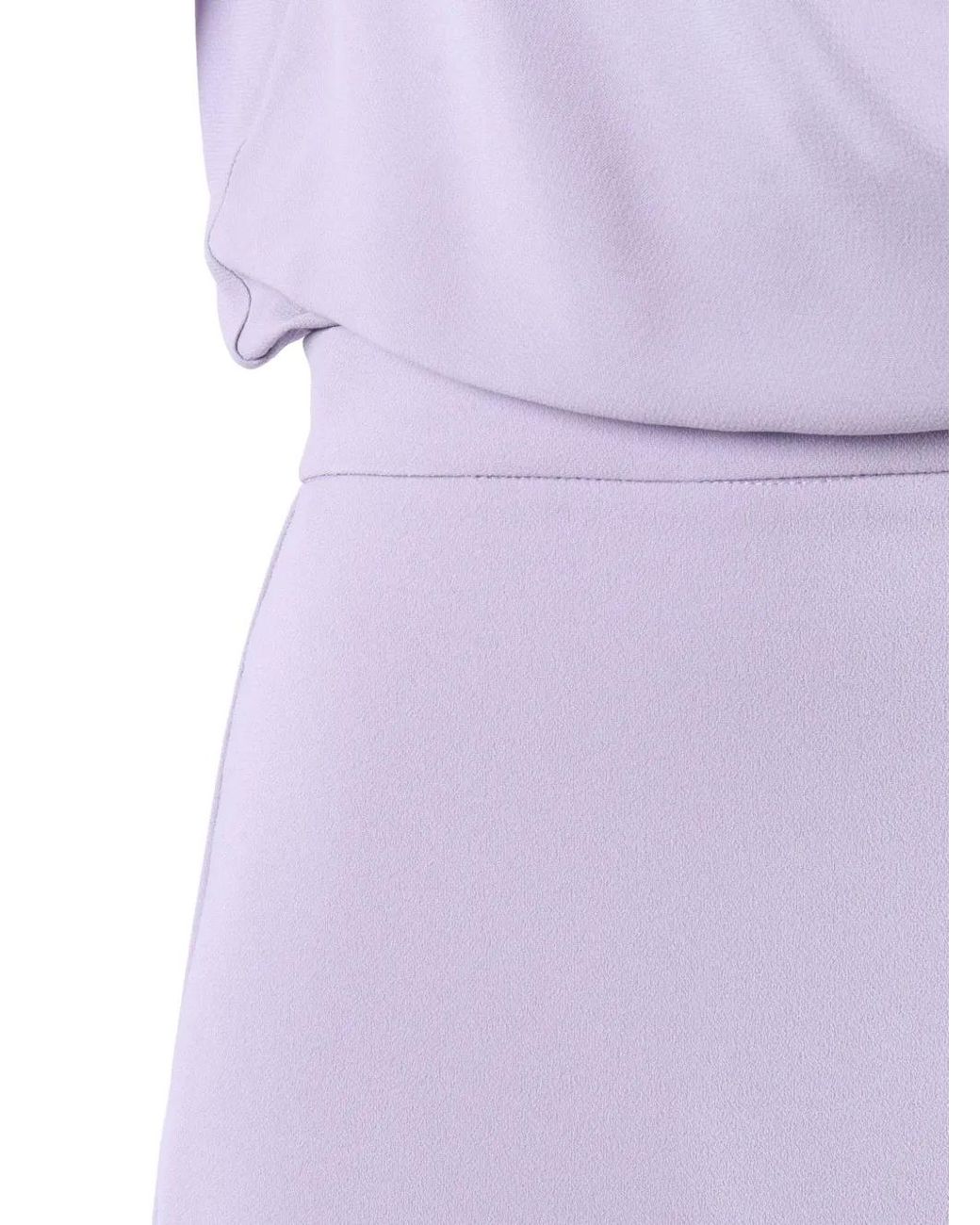 Elisabetta Franchi Purple Draped Neckline Mini Dress
