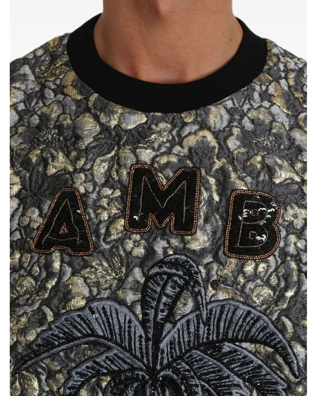 Dolce & Gabbana Gray Samba Floral-Jacquard Sweatshirt for men