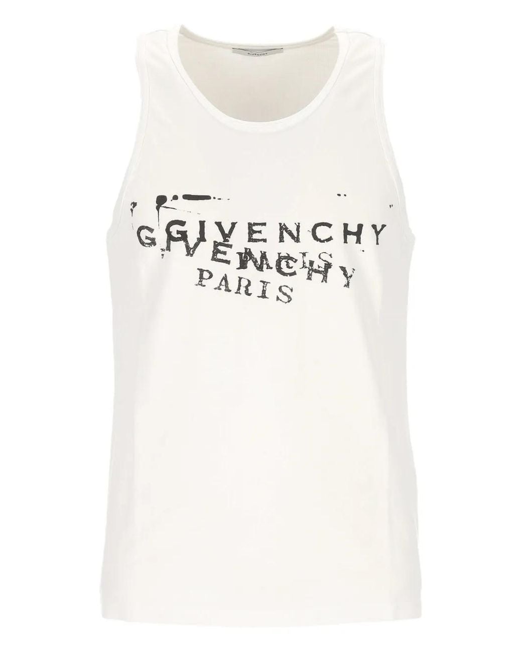 Top Sin Mangas De Algodón Con Estampado Stamp Givenchy de hombre de color White