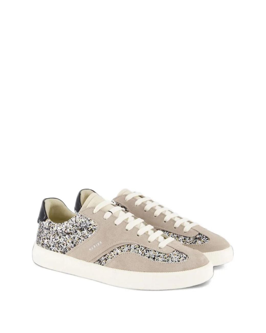 Nubikk White Ray Owen Glitter-Effect Sneakers