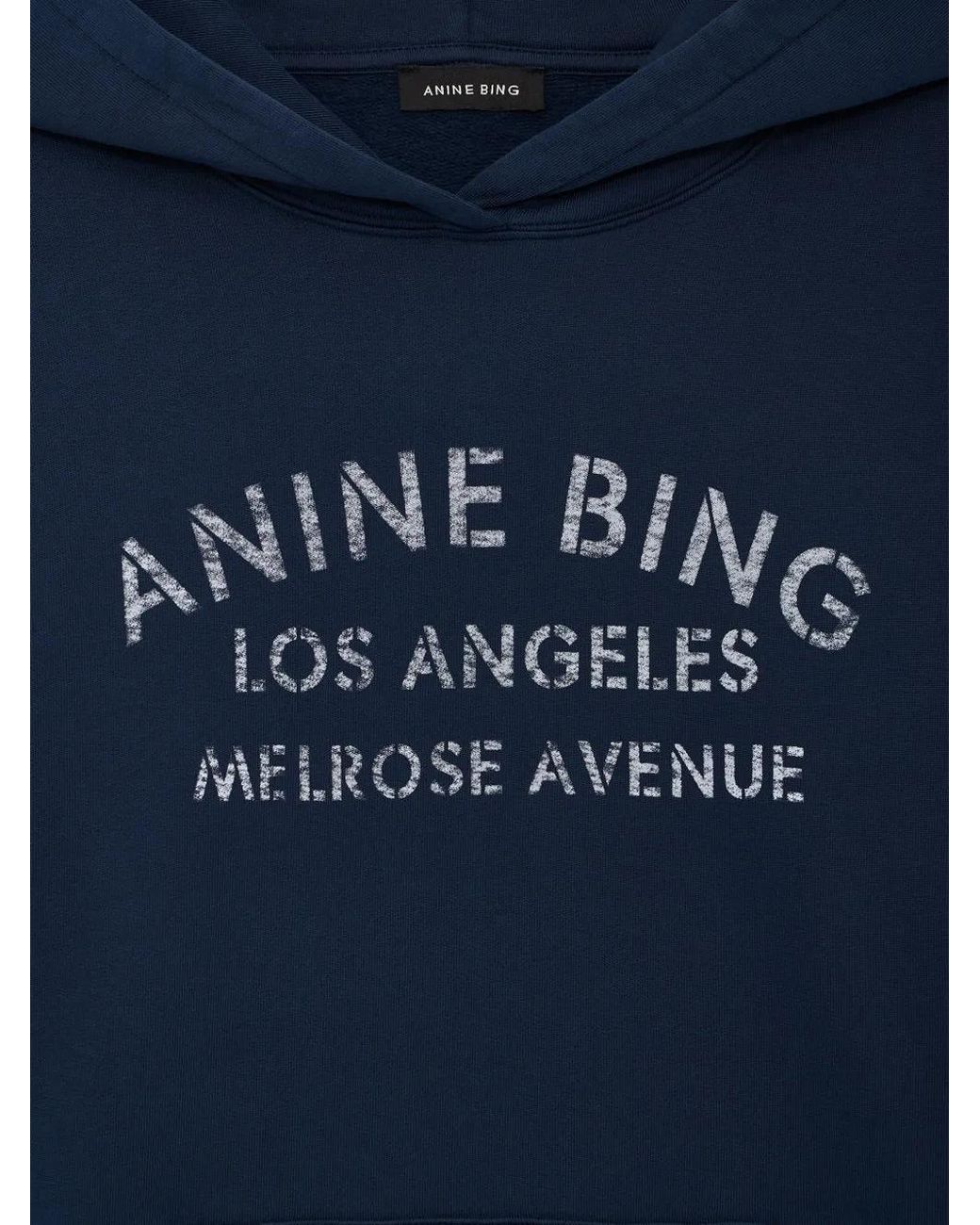 Anine Bing Blue Harvey Sweatshirt Melrose Stencil