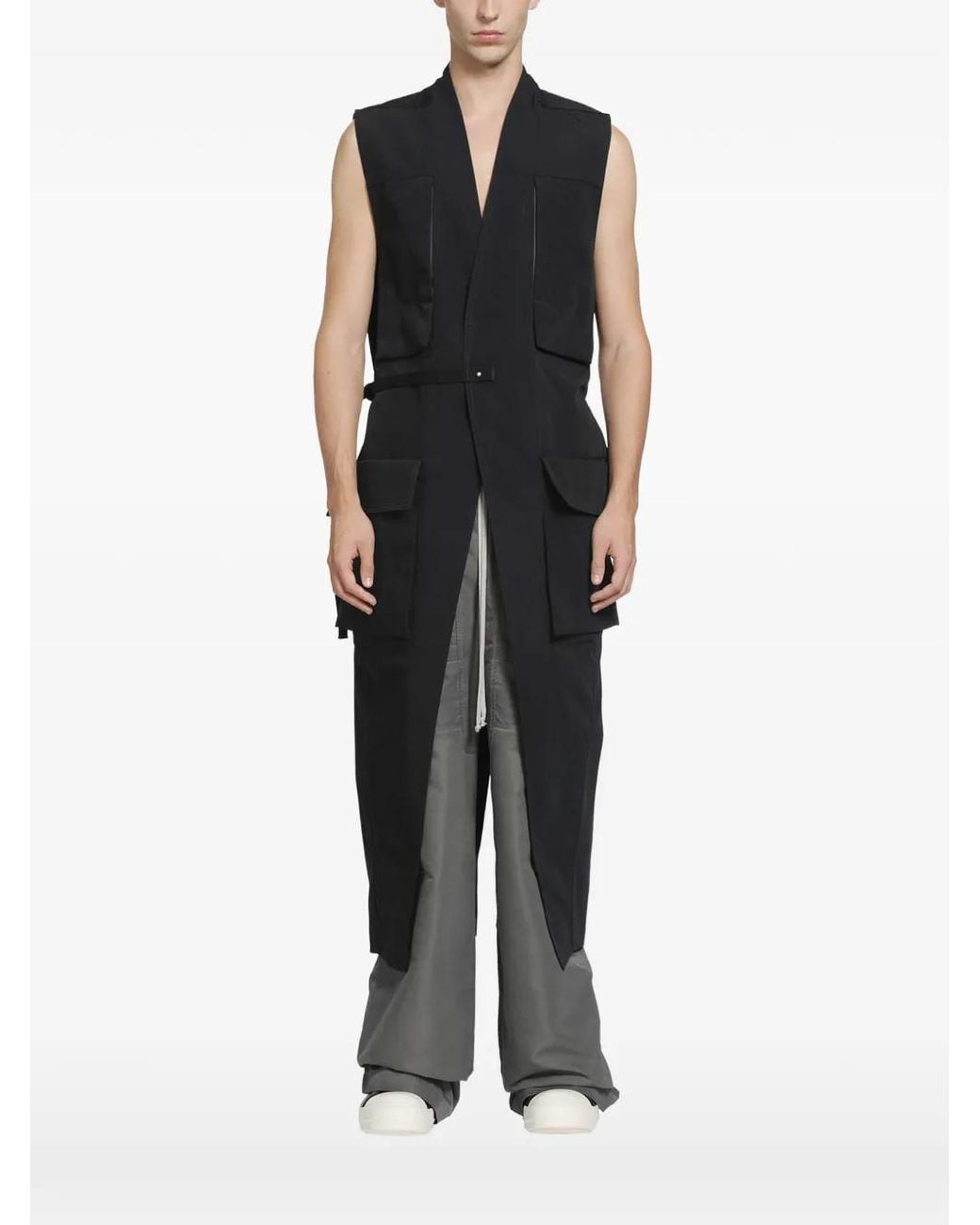 Rick Owens Black Tower Lab Cargo Vest for men