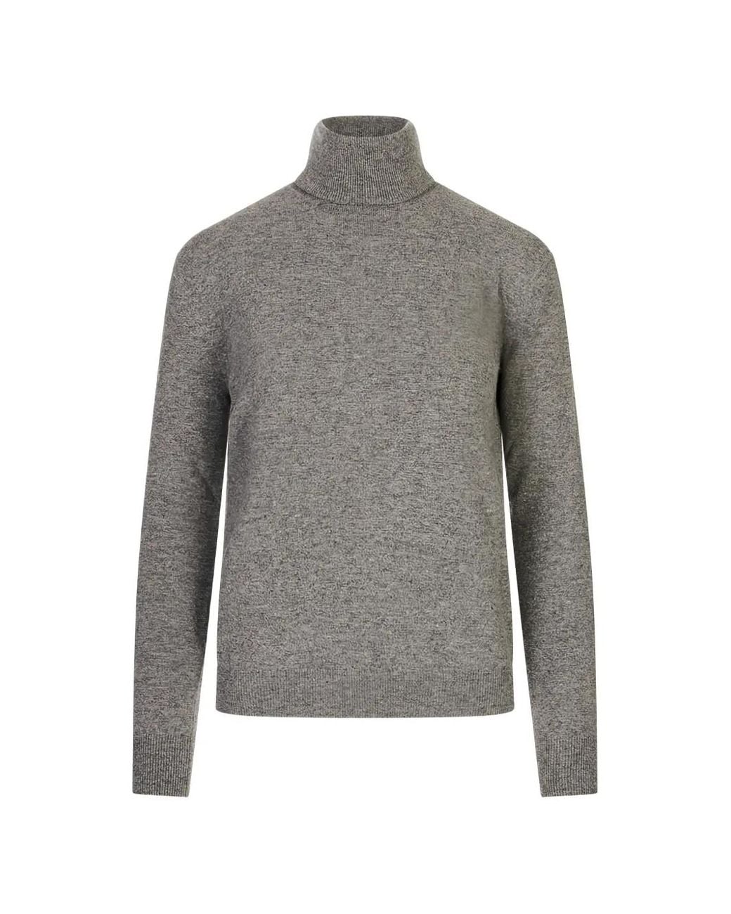 Jil Sander Gray Roll-Neck Sweater