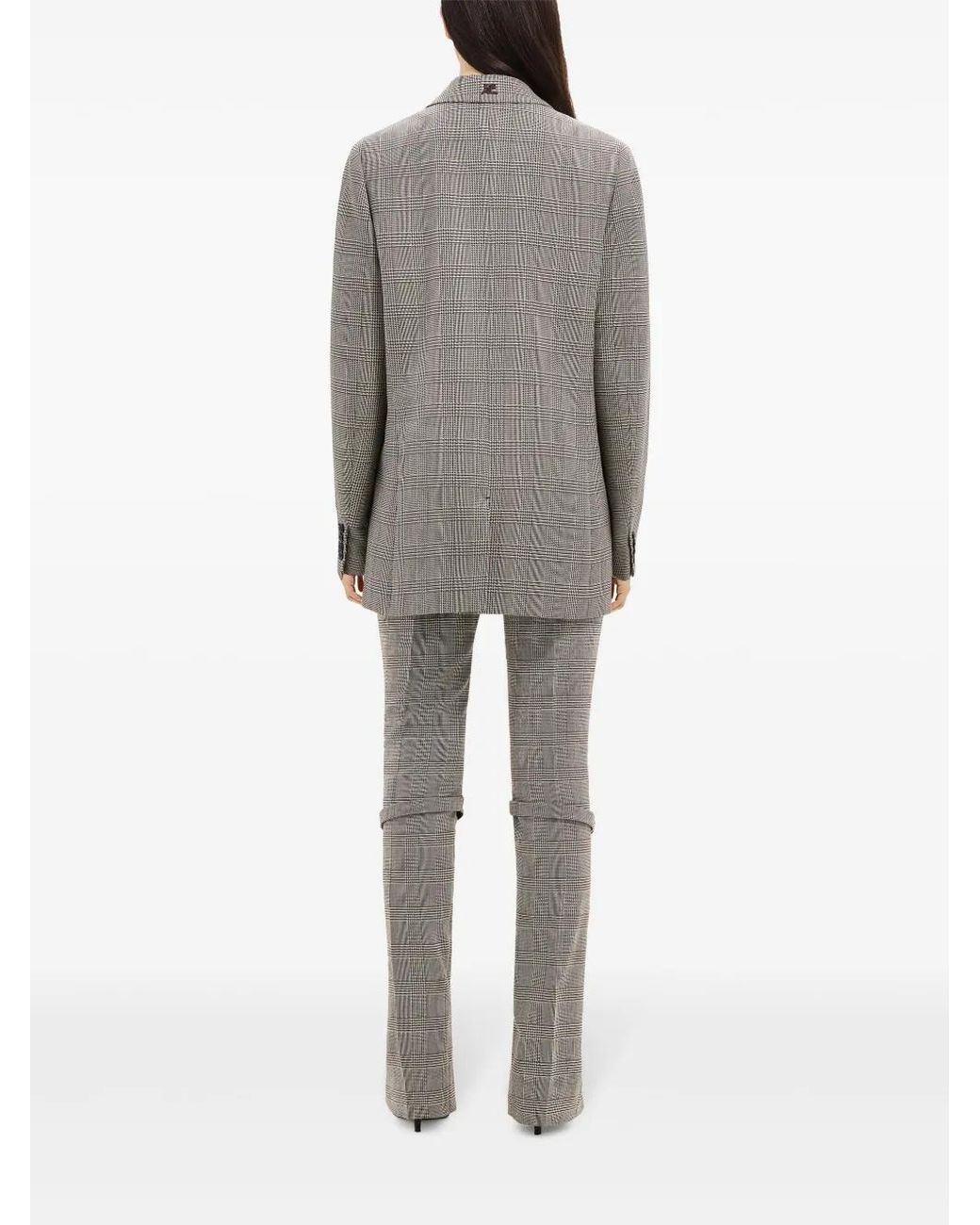 Courreges Gray Prince Of Wales-Patterned Blazer for men