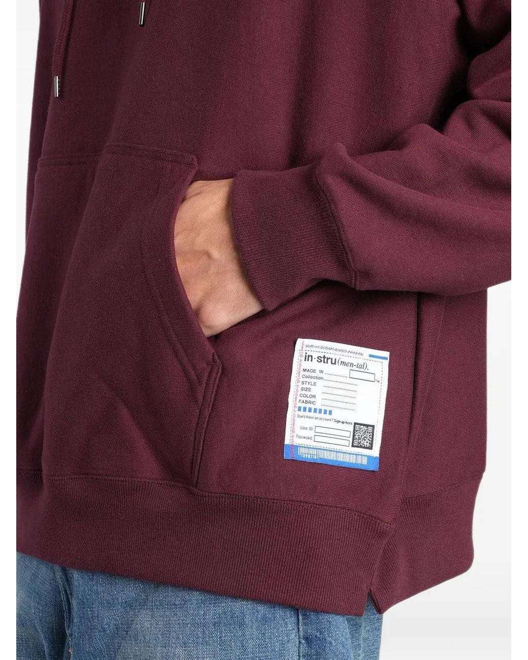 Maison Mihara Yasuhiro Red French-Terry Hoodie for men