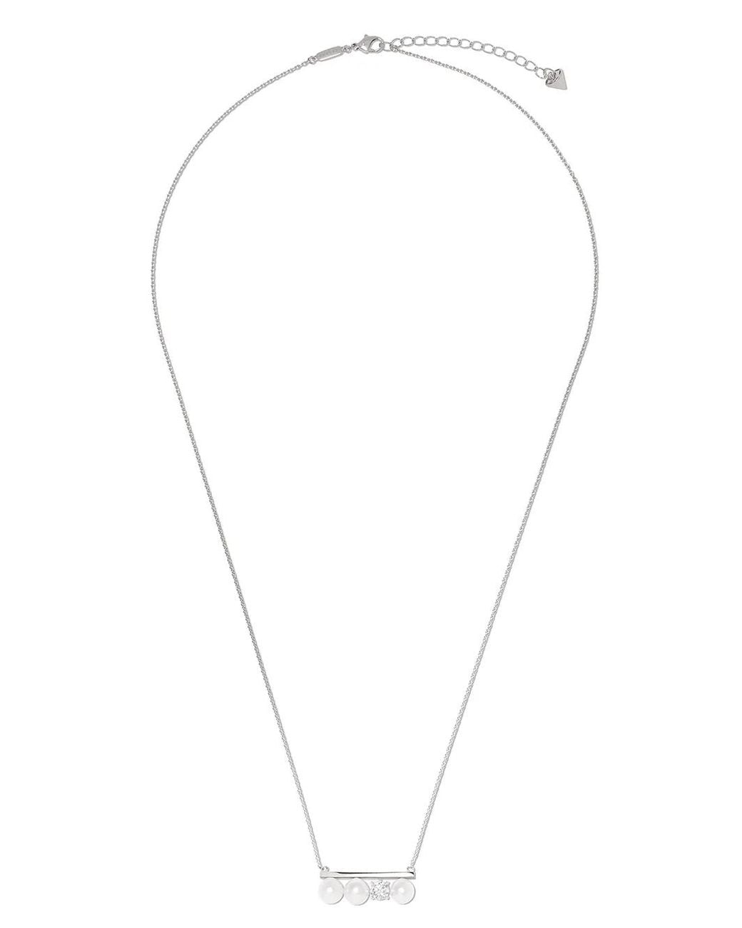 Tasaki White 18Kt Balance Solo Diamond And Akoya Pearl Necklace