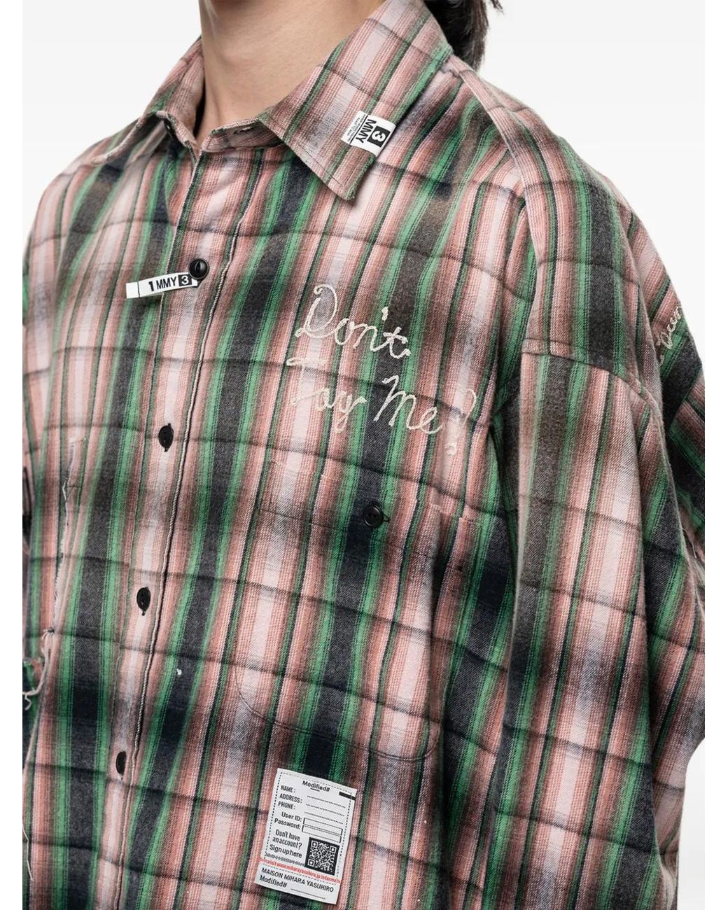 Maison Mihara Yasuhiro Gray Check Shirt for men