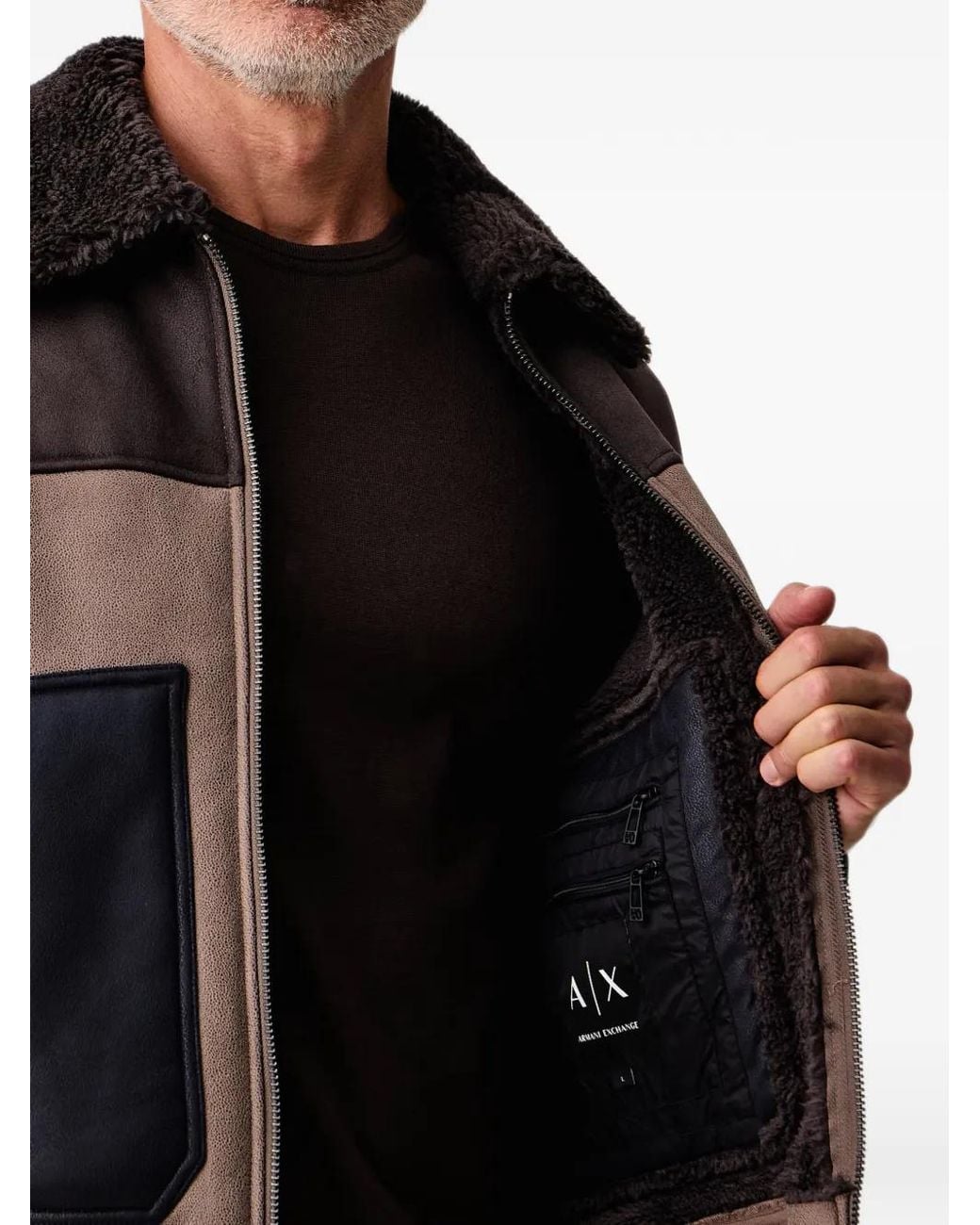 ARMANI EXCHANGE Black Blouson Colour-Block Jacket for men